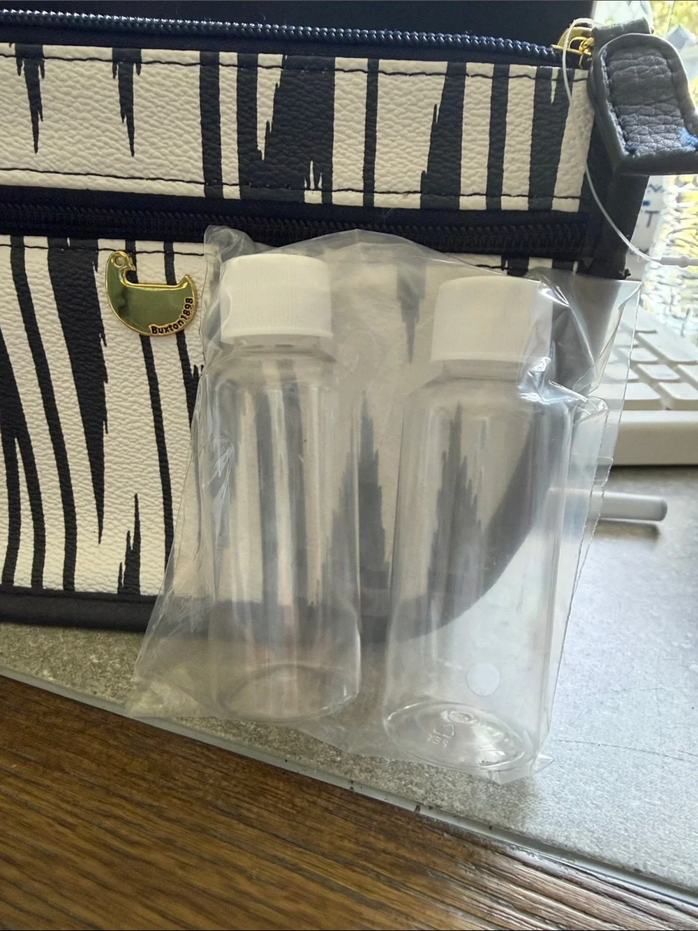 Bundle 🚨 One Buxton Navy & White Patterned Wristlet Clutch AND Travel bottles